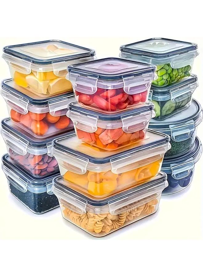 8 Piece BPA Free Sealed Food Storage Containers Leak Proof Microwave Safe Dishwasher Safe Stackable Square Containers With Flip Top Lids For Snacks Fruits Vegetables Office School Picnic Travel - Image 1