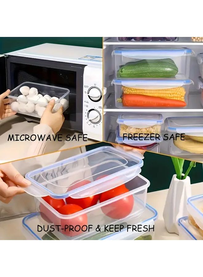 8 Piece BPA Free Sealed Food Storage Containers Leak Proof Microwave Safe Dishwasher Safe Stackable Square Containers With Flip Top Lids For Snacks Fruits Vegetables Office School Picnic Travel - Image 5
