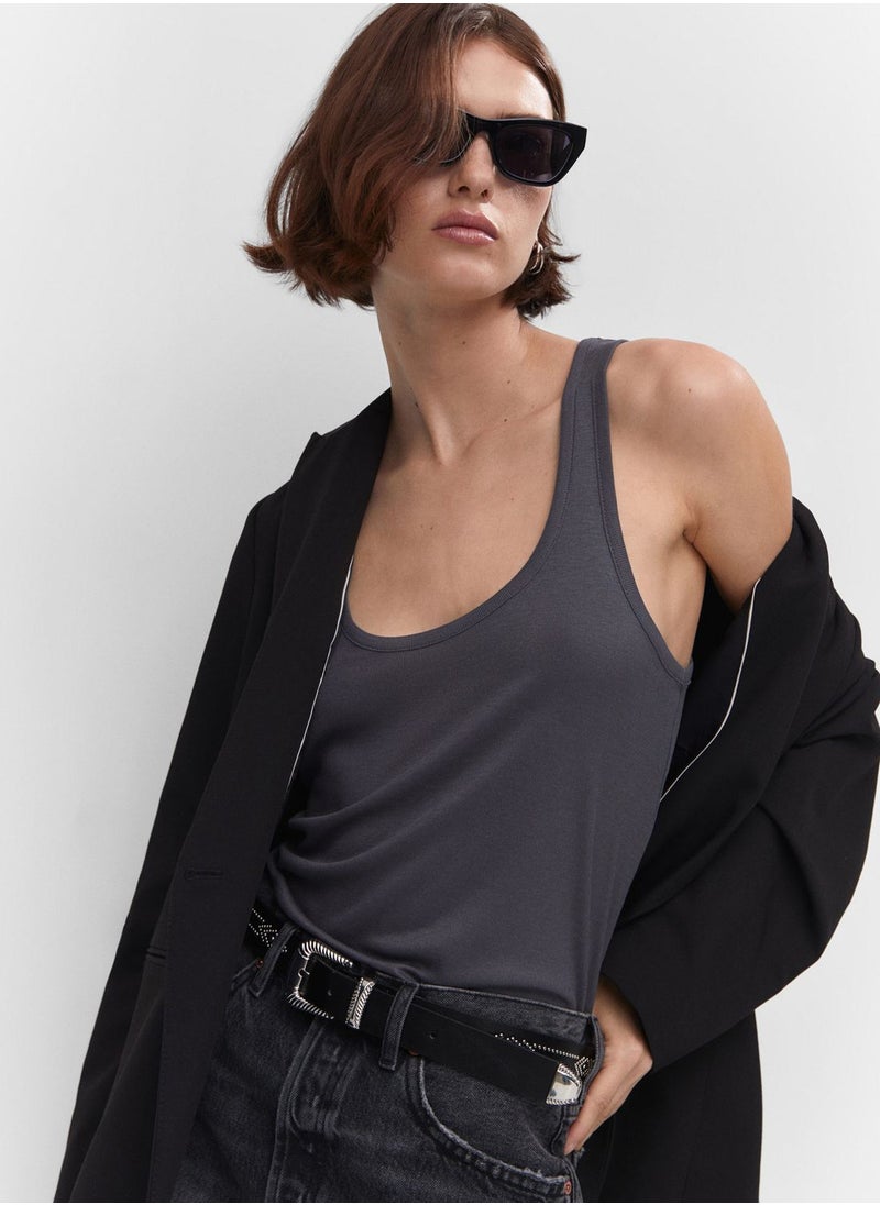 MANGO - Scoop Neck Top - Image 1
