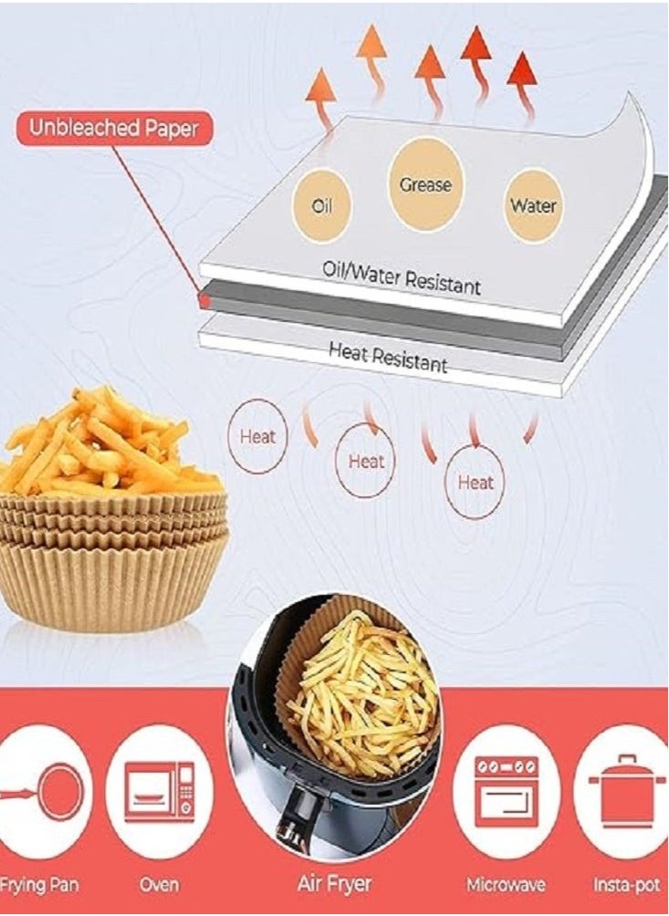 Generic 100PCS Air Fryer Disposable Paper Liner, Non Stick Air Fryer Paper Liners, brown  - Image 5