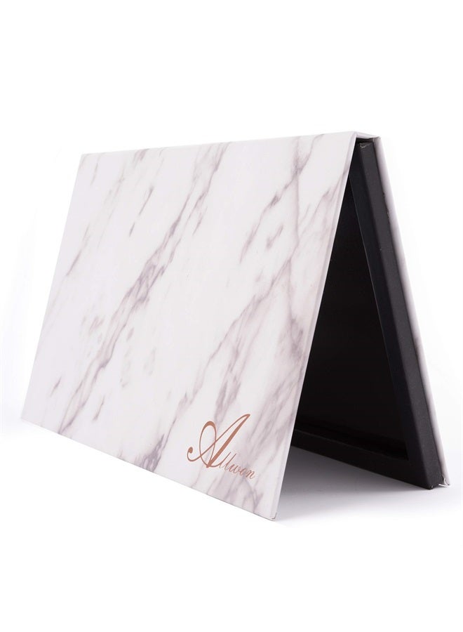 Allwon Magnetic Palette Marble Empty Makeup Palette with Mirror for Eyeshadow Lipstick Blush Powder (White) - Image 1