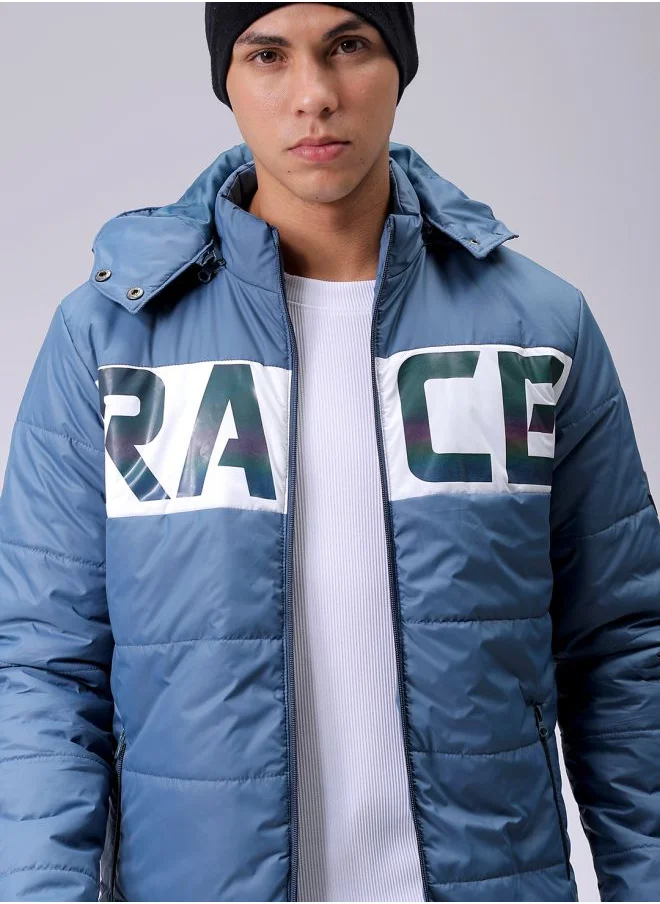 The Indian Garage Co Men Slim Fit Graphic Puffer Jackets