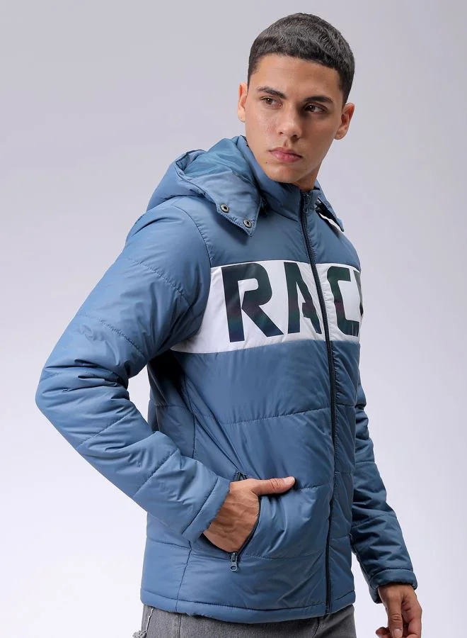 The Indian Garage Co Men Slim Fit Graphic Puffer Jackets