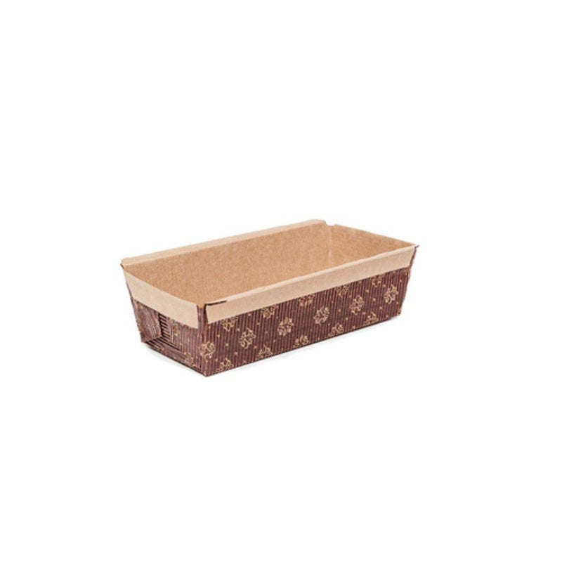 Esslly Non-Stick Paper Bar Cake Mould Tray - 17x8x4.5 cm | Sturdy, Attractive Brown Floret | Disposable, Oven Safe, Easy Clean | Pack of 30 | Celebration - Image 4