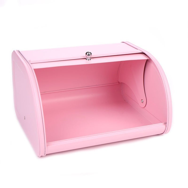 KL X458 Pink Bread Box Roll Top, Metal Bread Box for Kitchen Countertop, Large Capacity, Keeps Bakery Items Fresh Longer, Bread Bin for Kitchen Countertop, Breadbox to Store Cookies, Bagels, Muffins - Image 5