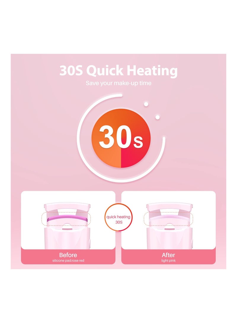KASTWAVE Heated Eyelash Curlers Rechargeable Eyelash Curler, Electric Eyelash Curler with Professional Heating Silicone Pad 30s Qick Heating Lash Curler for Natural Curling 24H Long Lasting Eye Lashes Curler - Image 3