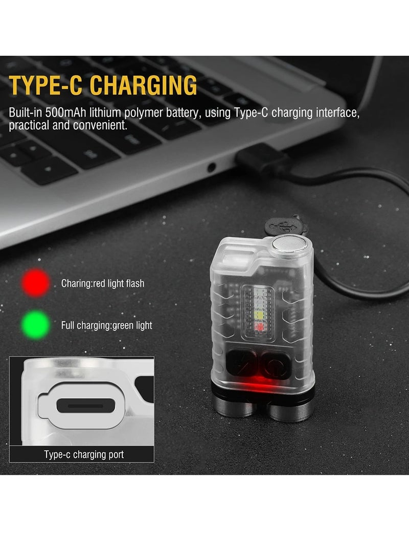 AROAQ V3 Mini EDC Pocket Flashlight, Rechargeable Bright 900lm LED Keychain Flashlight, Ip65 Waterproof Type C Rechargeable Torch With Magnet, Portable Handheld Flashlight For Adventure Camping, (Black)  - Image 3