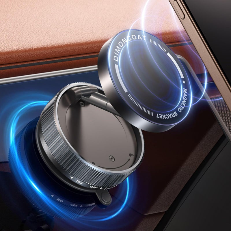 DIMONCOAT Upgraded Vacuum Magnetic Phone Holder Stand [89+LBS Strongest Suction & 24*N55 Ultra Magnetic] 360Â° Adjustable Car Phone Mount for MagSafe Suction Cup, Compatible with Car/Gym/Mirror for iPhone 17 16 - Image 1