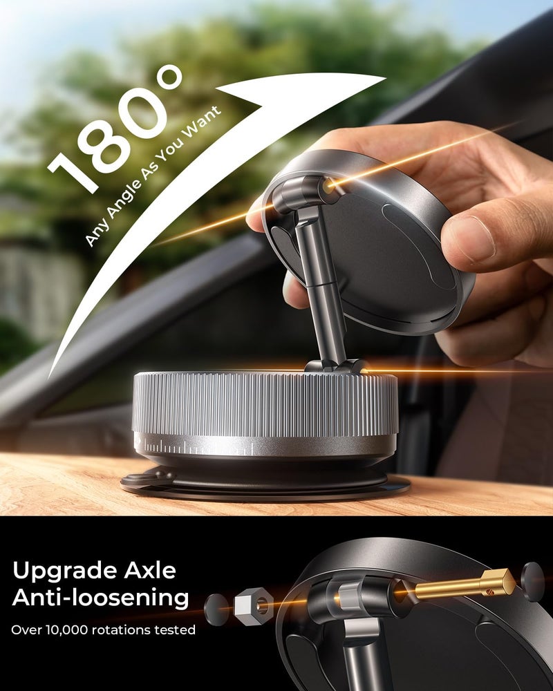 DIMONCOAT Upgraded Vacuum Magnetic Phone Holder Stand [89+LBS Strongest Suction & 24*N55 Ultra Magnetic] 360Â° Adjustable Car Phone Mount for MagSafe Suction Cup, Compatible with Car/Gym/Mirror for iPhone 17 16 - Image 5