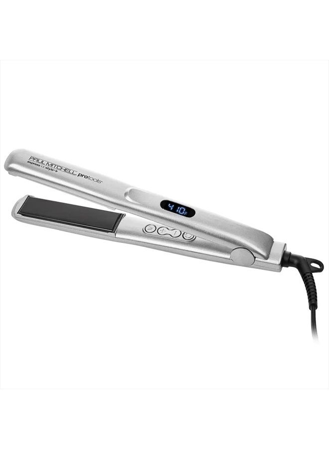 Paul Mitchell Pro Tools Express Ion Style+ 1" Ceramic Flat Iron, Adjustable Heat Settings, For Straightening + Curling - Image 1
