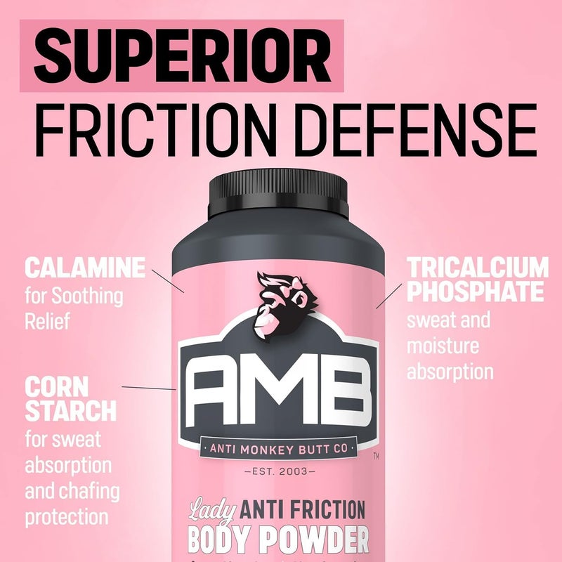 Anti Monkey Butt, Lady's Body Powder with Calamine, Prevents Chafing and Absorbs Sweat, Talc Free, 8 oz - Image 3