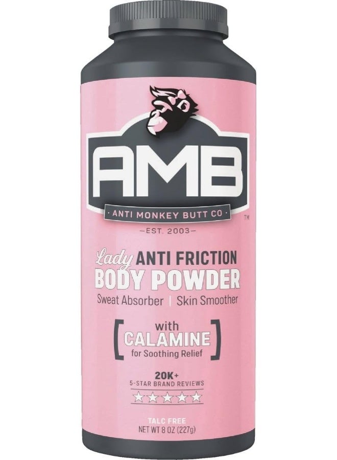 Anti Monkey Butt, Lady's Body Powder with Calamine, Prevents Chafing and Absorbs Sweat, Talc Free, 8 oz - Image 1