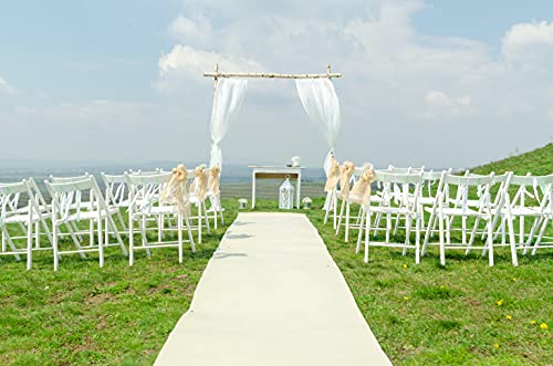 YJKIS 58" Solid Color Chiffon Fabric Rustic Sheer Bridal Wedding Party Decorations Backdrop, White, 10 Yards - Image 3