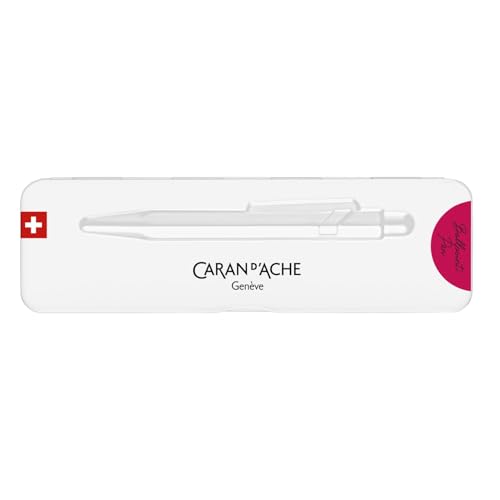 Caran D'ache 849 Pop Line Fluo Purple Ballpoint Pen with Metal Box (849.590) - Image 2