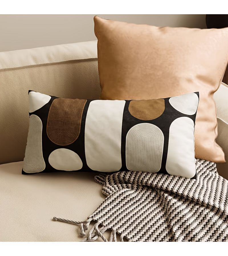 40x60cm 16x24inch Retro Lumbar Backrest Cover Modern Geometric Print Pillow Case Insert Not Included - Image 5