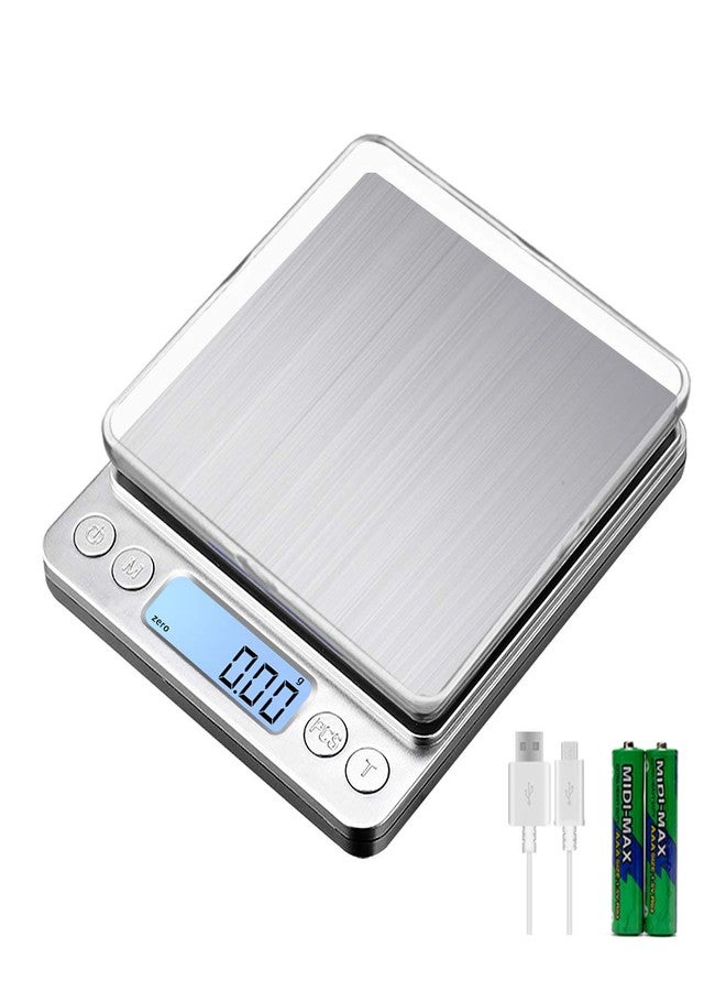 KUBEI Upgraded Large Range Small Kitchen Scale, USB Charging Mini Food Electronic Scale, High Accuracy Cooking Scale, Pocket Scale with LCD Display, 1kg/0.01 - Image 1