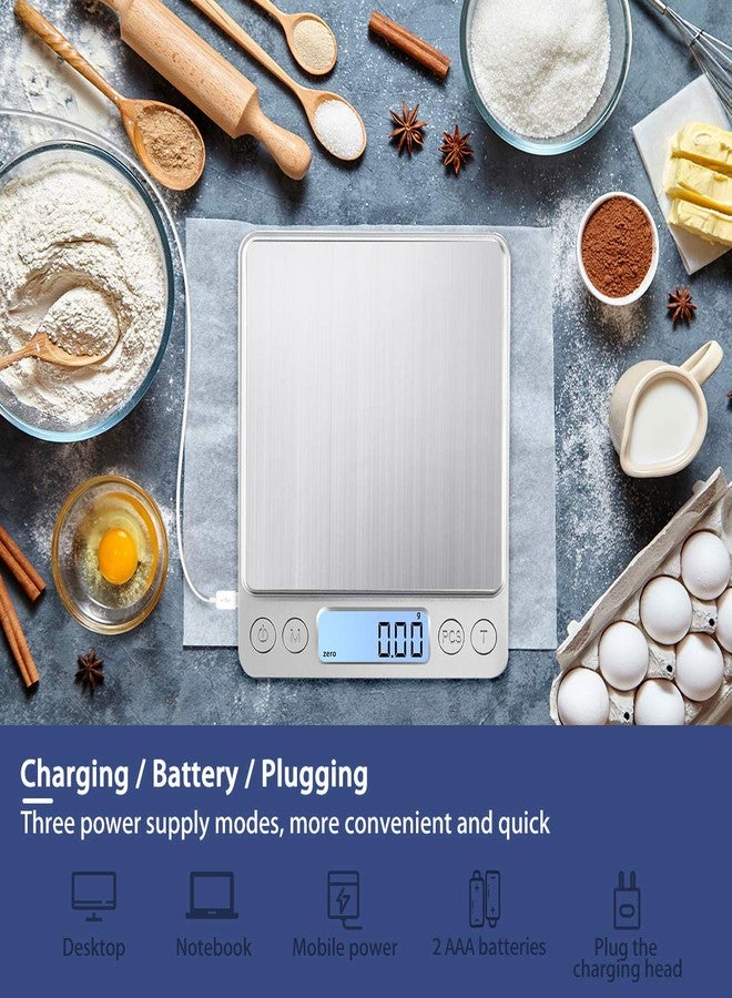 KUBEI Upgraded Large Range Small Kitchen Scale, USB Charging Mini Food Electronic Scale, High Accuracy Cooking Scale, Pocket Scale with LCD Display, 1kg/0.01 - Image 2