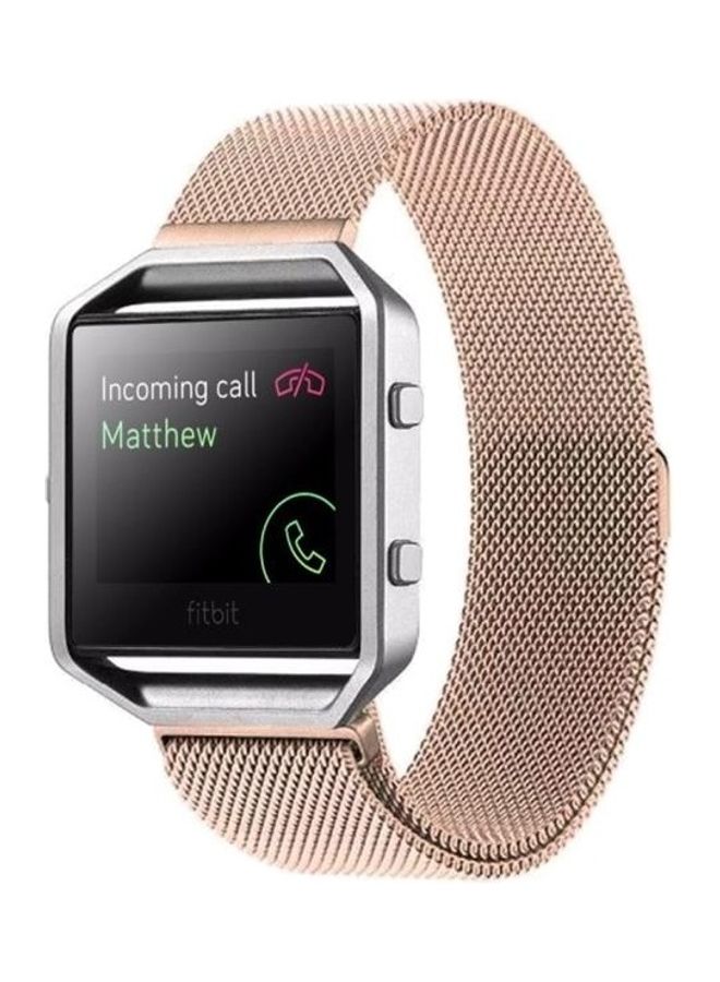 NIBEMINENT Magnetic Closure Clasp Stainless Steel Watchband For Fitbit Blaze Watch Rose Gold - Image 1