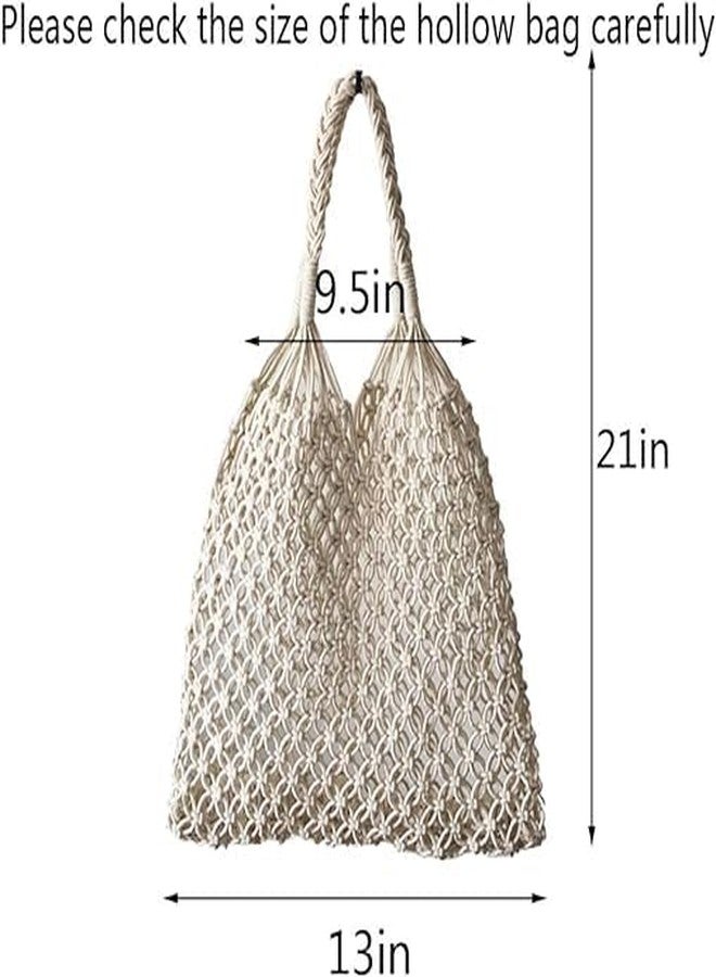 COTTONCUBE Cotton rope bag travel beach finishing handbag for girls - Image 3
