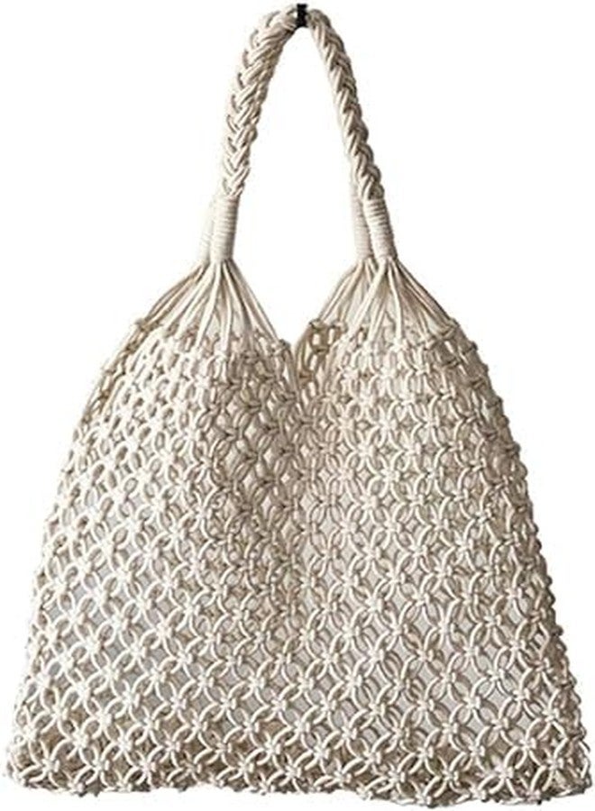 COTTONCUBE Cotton rope bag travel beach finishing handbag for girls - Image 2