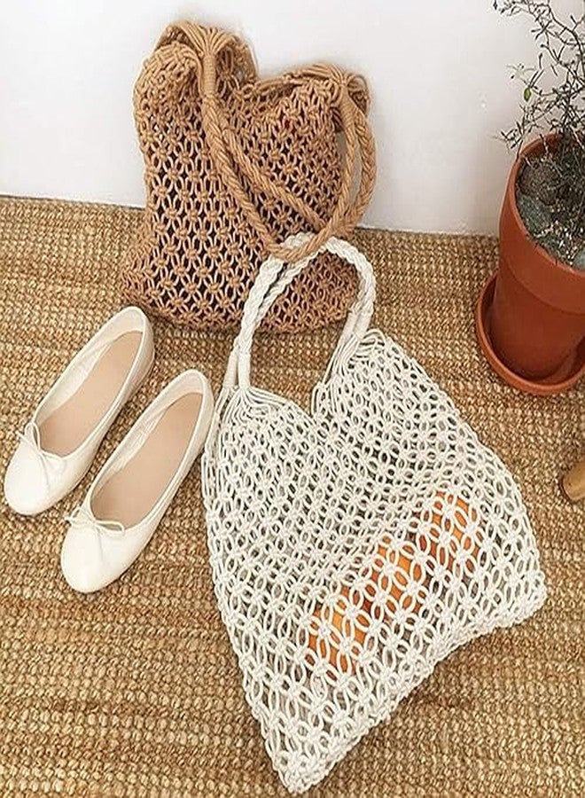 COTTONCUBE Cotton rope bag travel beach finishing handbag for girls - Image 4