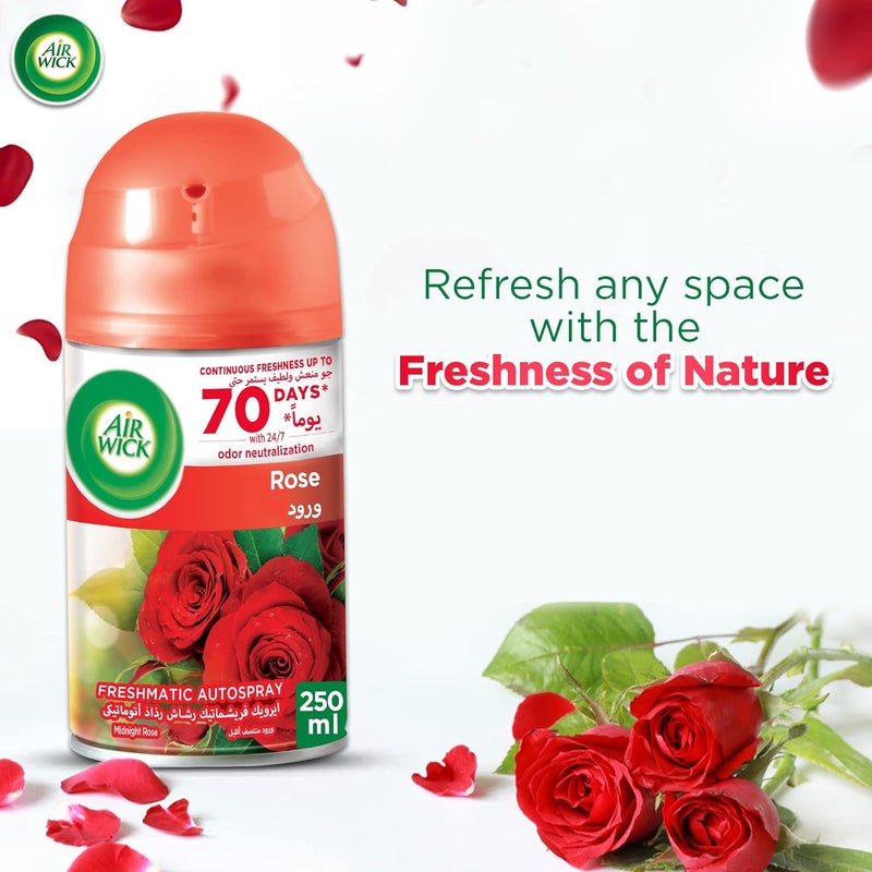 Air Wick Freshmatic Freshner Auto Spray Kit (1 Gadget, 1 Refill and 1 AA Battery), Midnight Rose, 250 ml, Pack of 2 - Image 3