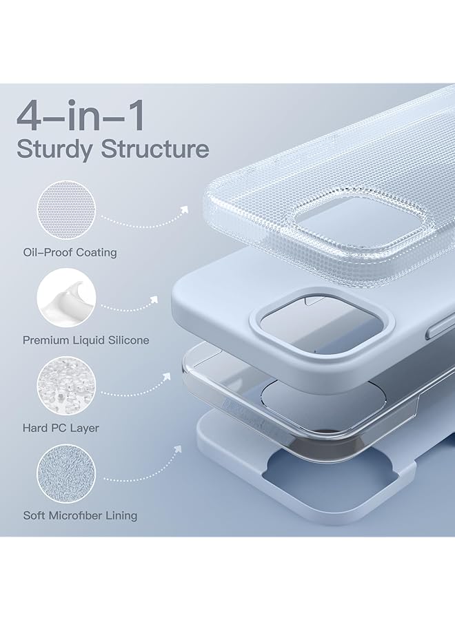 Jetech Silicone Case For Iphone 15 6.1 Inch Silky Soft Touch Full Body Protective Phone Case Shockproof Cover Blue - Image 3