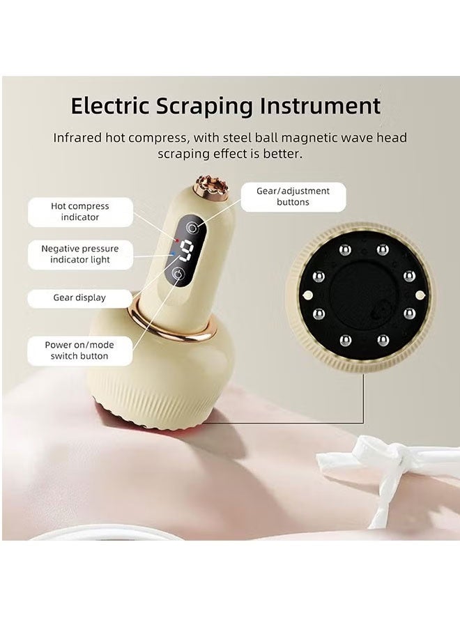 Green,Electric Scraping Massager Rechargeable Scraping Physiotherapy Device with Meridian Brush Cupping and Negative Pressure Moving Cupping Scraping Tool Includes Three Bottles of Essential Oils - Image 2