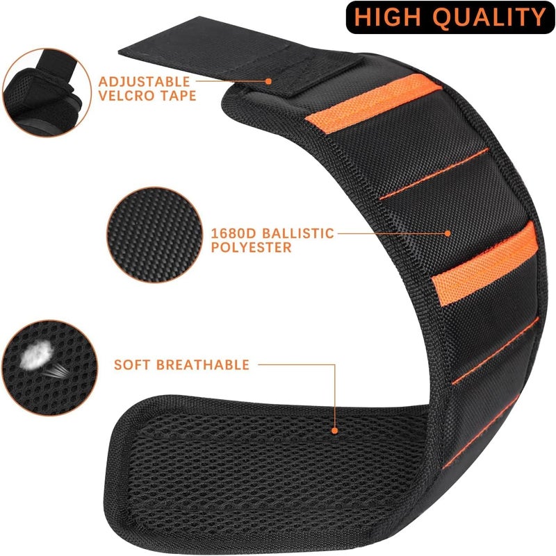 Magnetic Wristband with 15 Strong Magnets for Holding Screws, Nails, Drill Bits, Perfect Tool Gift for Dad, Husband, Handyman - Image 2