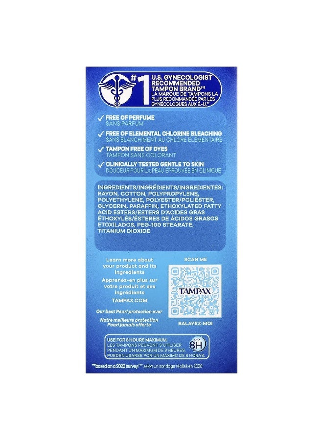 Tampax, Pearl Tampons, Triple Pack, Light/Regular/Super, Unscented, 34 Tampons - Image 2