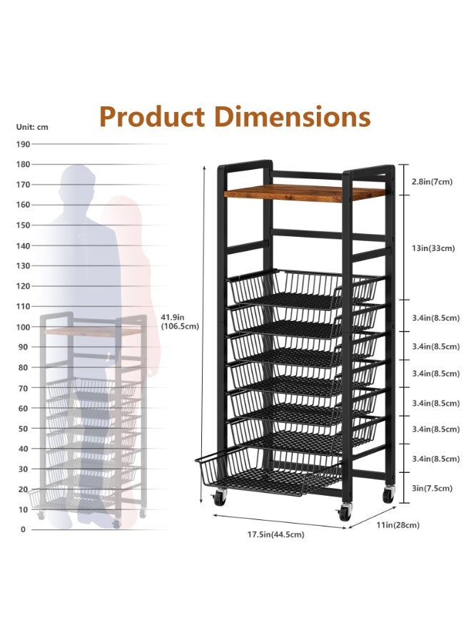 أوبتيا عربة ملفات متحركة ذات 8 طبقات، منظم ملفات مكتبي مع أدراج منزلقة، عربة متحركة متعددة الوظائف لتنظيم الفوضى، تنظيم المكتب وتخزين الملفات للمكتب والمنزل والمدرسة - Image 3
