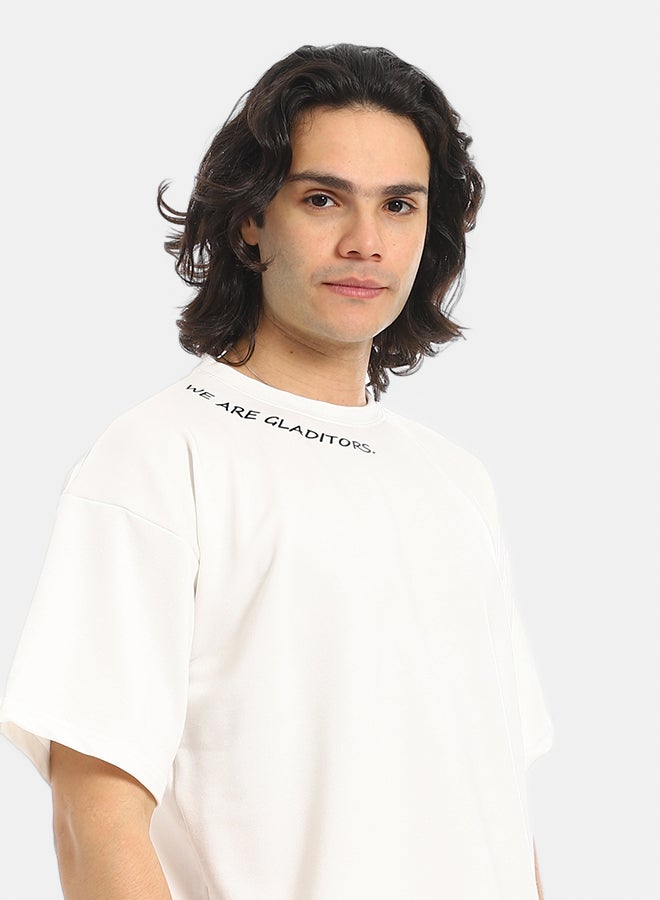 Red Circle White Slip On Back Printed T-Shirt and Pants Set - Image 4