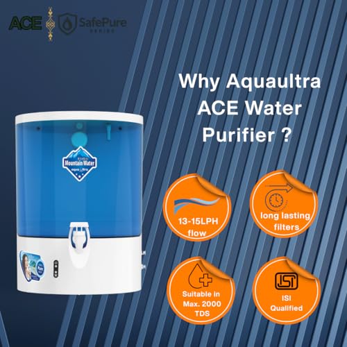 AQUAULTRA أكوالترا ACE RO+UV+UF منقي مياه للمنزل | تنقية بسبع مراحل مع فلتر نحاس+زنك+قلوي | تخزين 9 لتر | شبكة خدمة شاملة في الهند | مناسب لجميع مصادر المياه | سلسلة SafePure - Image 4