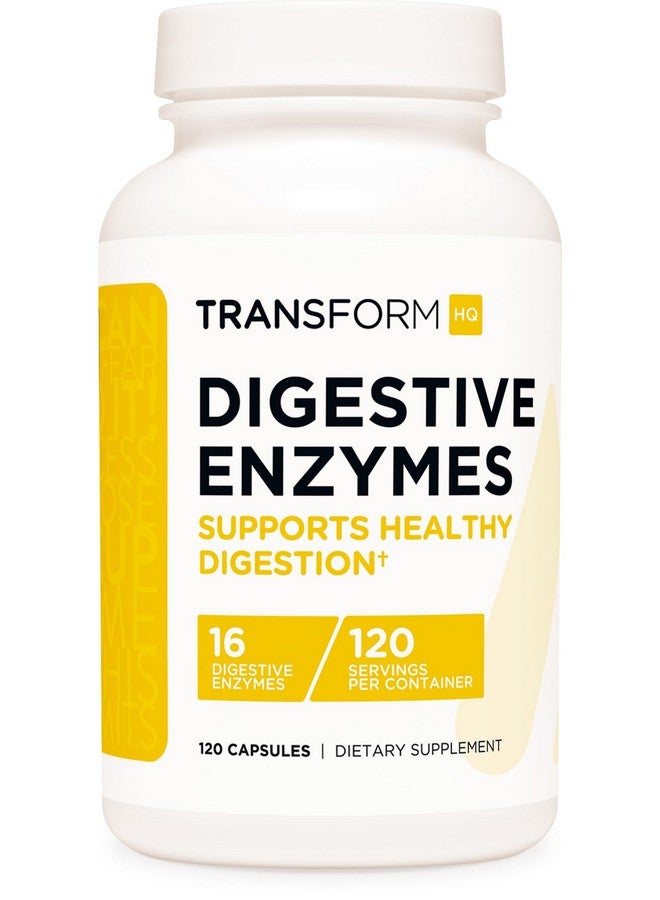 TransformHQ Digestive Enzymes Supplement (120 Capsules) - 16 Enzymes, Support Healthy Digestion - Image 1