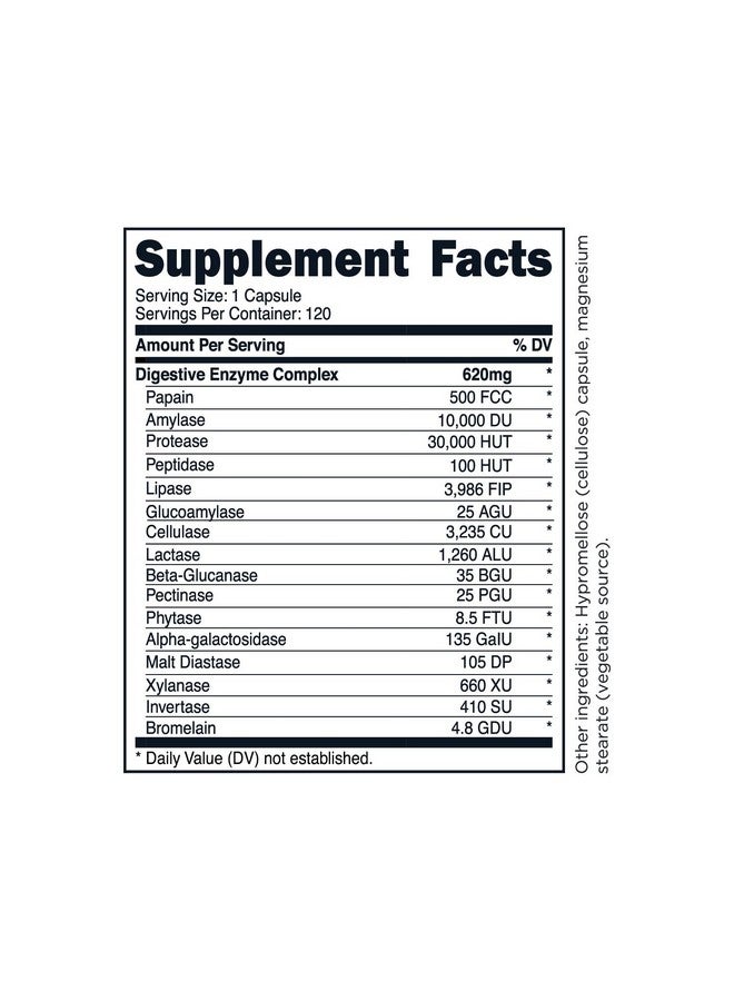 TransformHQ Digestive Enzymes Supplement (120 Capsules) - 16 Enzymes, Support Healthy Digestion - Image 2