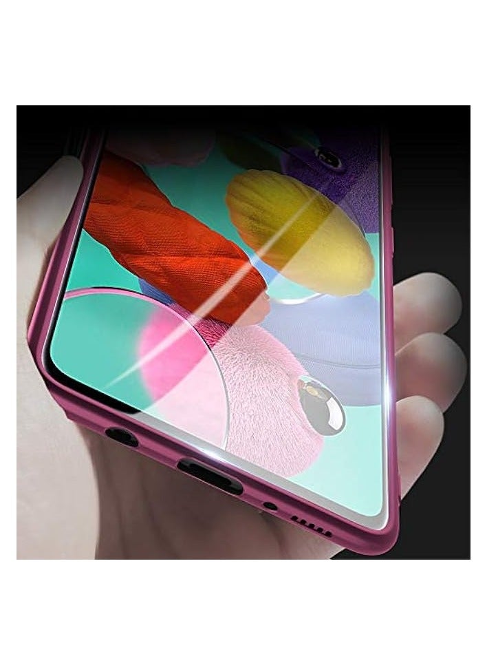 إكس ليفيل حافظة Galaxy A51 4G، حافظة هاتف محمول [سلسلة Guardian] حافظة خلفية ناعمة من مادة TPU غير لامعة ورفيعة للغاية وخفيفة الوزن لهاتف Galaxy A51 - أحمر خمري - Image 2