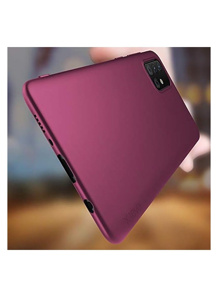 إكس ليفيل حافظة Galaxy A51 4G، حافظة هاتف محمول [سلسلة Guardian] حافظة خلفية ناعمة من مادة TPU غير لامعة ورفيعة للغاية وخفيفة الوزن لهاتف Galaxy A51 - أحمر خمري - Image 3