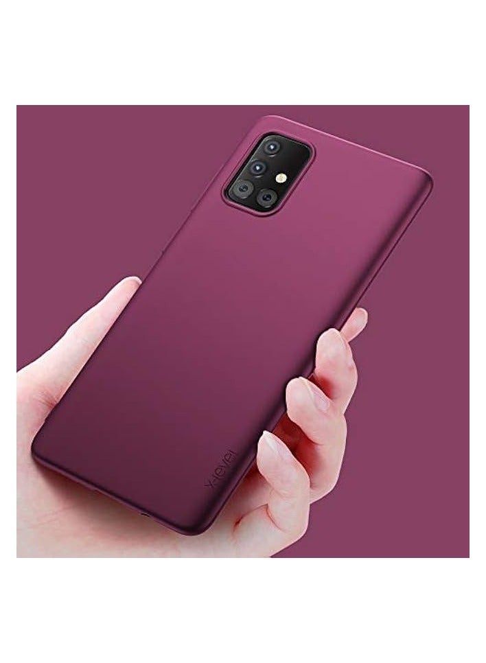إكس ليفيل حافظة Galaxy A51 4G، حافظة هاتف محمول [سلسلة Guardian] حافظة خلفية ناعمة من مادة TPU غير لامعة ورفيعة للغاية وخفيفة الوزن لهاتف Galaxy A51 - أحمر خمري - Image 4