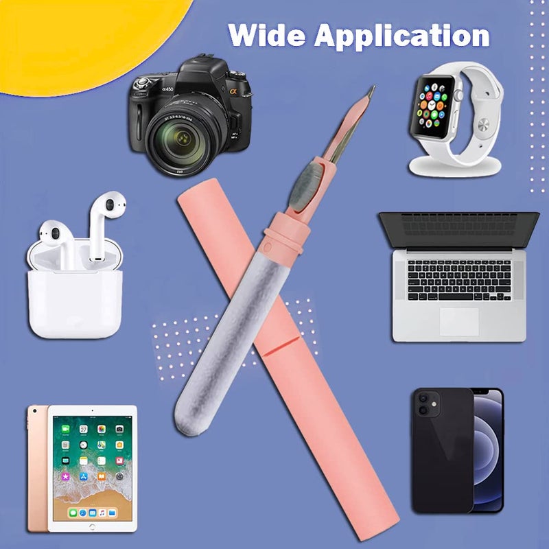 Yesimla Cleaner Kit for Airpods,Earbuds Cleaning kit for Airpods Pro 1 2 3, Multi-Function Cleaning Tool with Brush Flocking Sponge for Wireless Earphones Bluetooth Headphones Case Camera and Phone (Pink) - Image 5