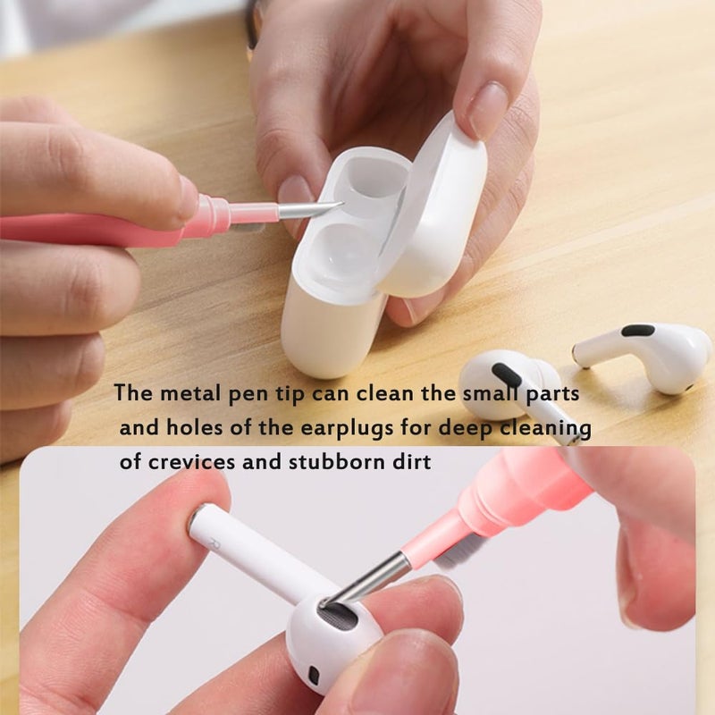 Yesimla Cleaner Kit for Airpods,Earbuds Cleaning kit for Airpods Pro 1 2 3, Multi-Function Cleaning Tool with Brush Flocking Sponge for Wireless Earphones Bluetooth Headphones Case Camera and Phone (Pink) - Image 3