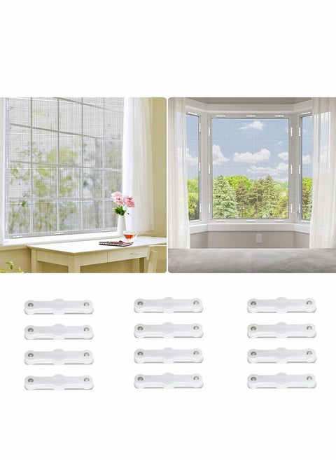 Self Adhesive Strip Set for DIY Fly Nets,12Pcs Screen Fixing Clip with for Screen Door Curtain Clip Mosquito Net Insect Mesh Tool DIY Installation