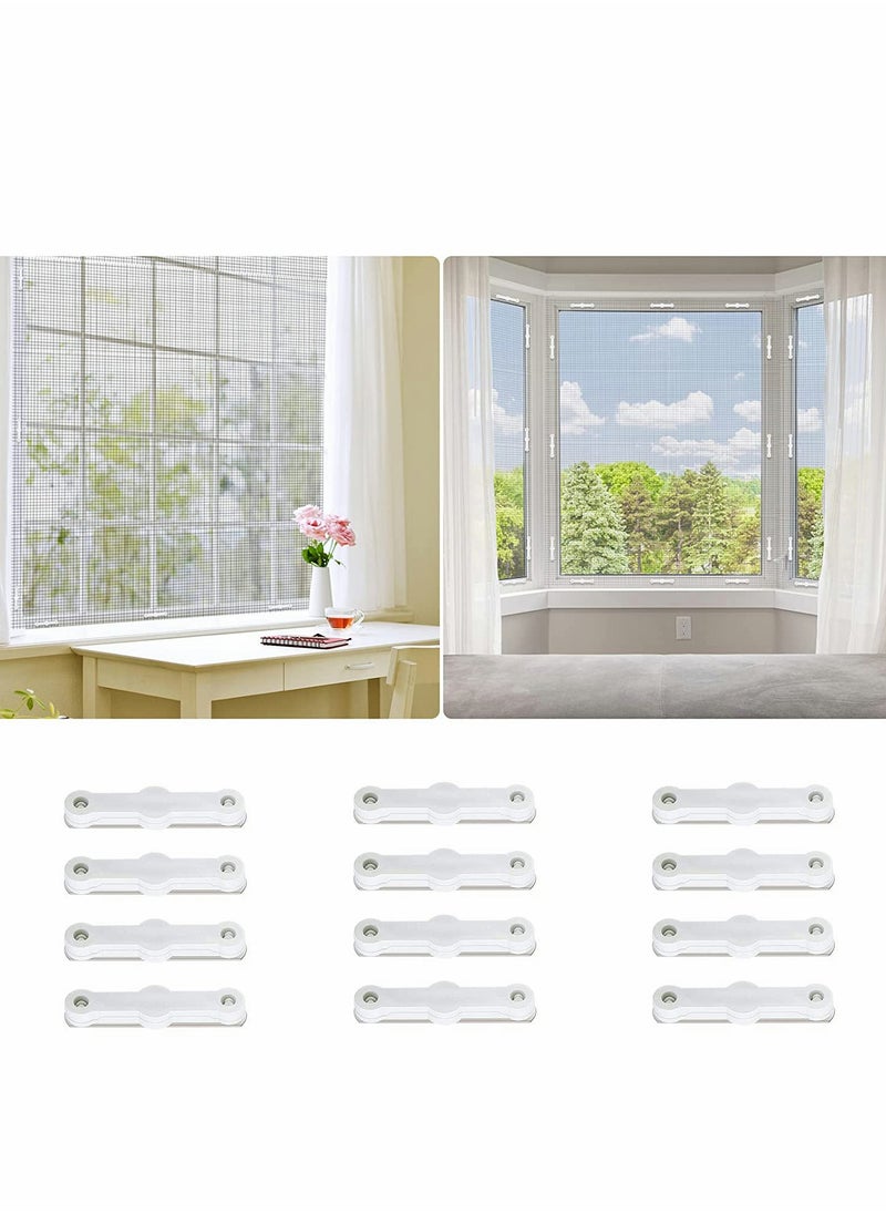 Excefore Self Adhesive Strip Set for DIY Fly Nets,12Pcs Screen Fixing Clip with for Screen Door Curtain Clip Mosquito Net Insect Mesh Tool DIY Installation  - Image 1