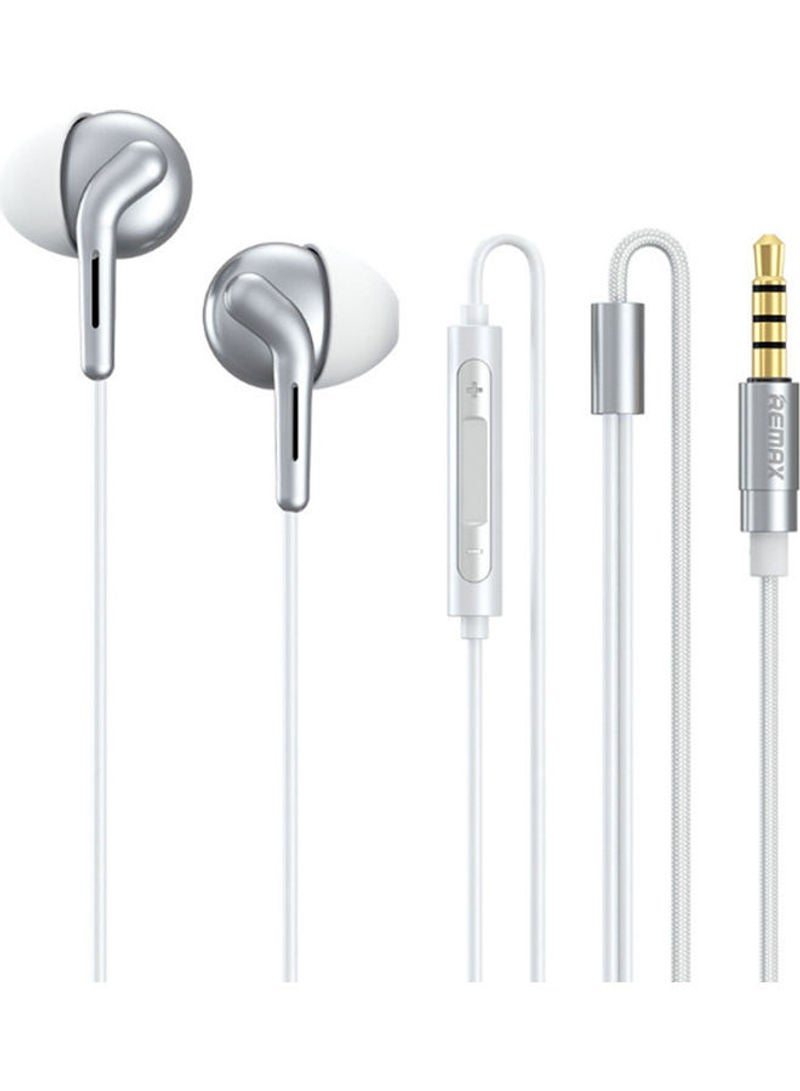 NIBEMINENT RM-595 Dual Motion Wired In-Ear Headphones Silver - Image 1