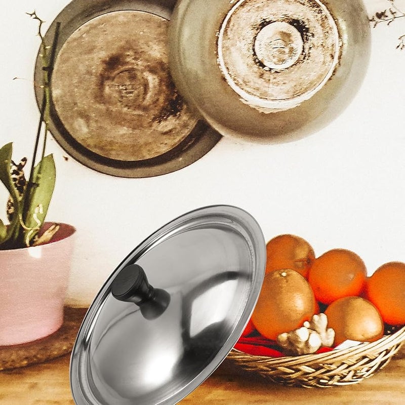 قطعتان من غطاء وعاء من الفولاذ المقاوم للصدأ سميك واقي من المطر للموقد للمطبخ في الهواء الطلق - Image 5