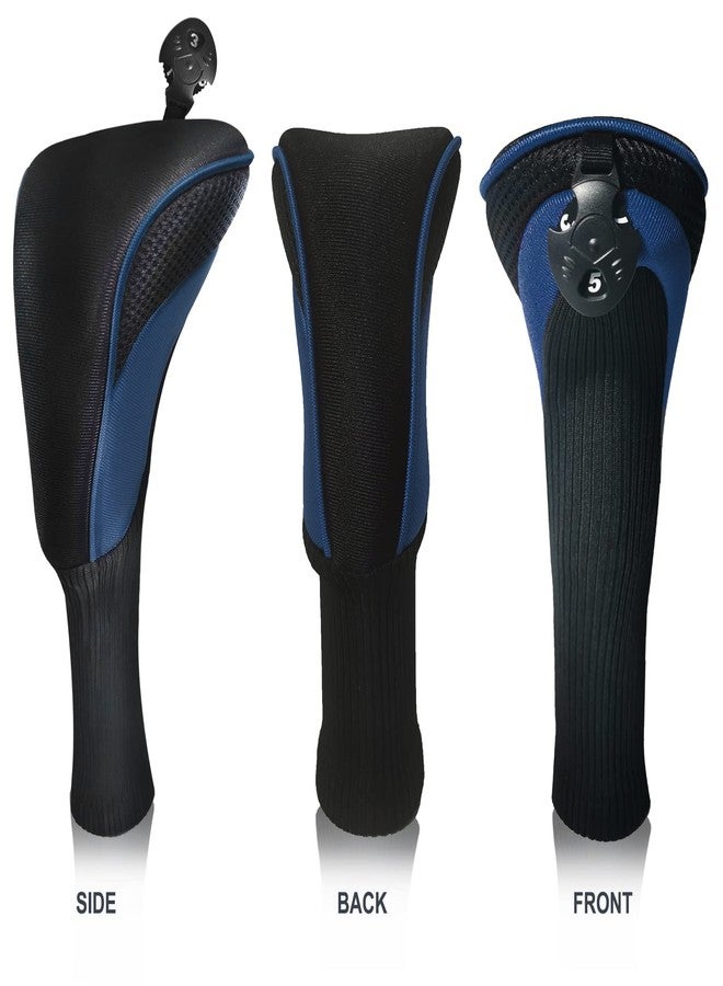 lurexes Golf Club Covers for Driver Fairway 3 Pcs Woods Golf Club Head Covers Hybrid Golf Headcovers Set Long Neck Golf Club Head Cover with Interchangeable Tags 3 4 5 6 7 X Golf Accessories for Men Women - Image 4