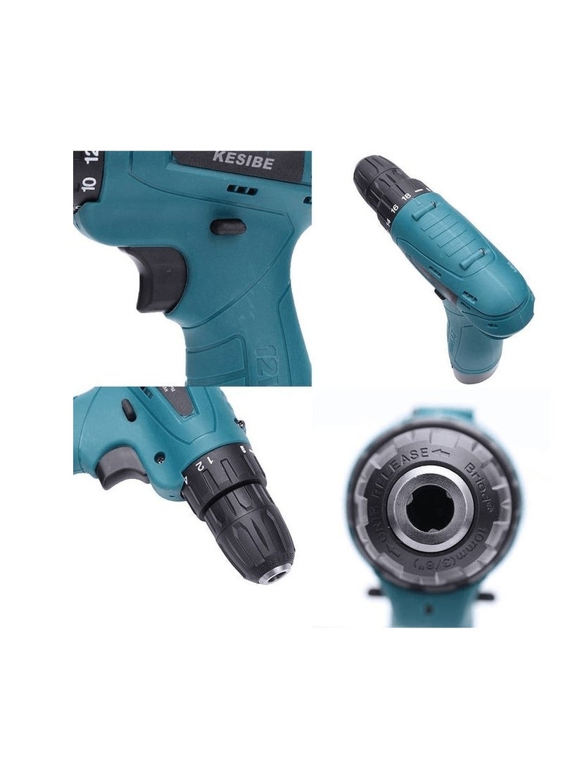 KESIBE 10mm Cordless Drill 10mm 12v Lithium Battery-2 Pcs Model 11/30080 And Get 3 Pieces Electric Scrubber Drill Brush  - Image 3