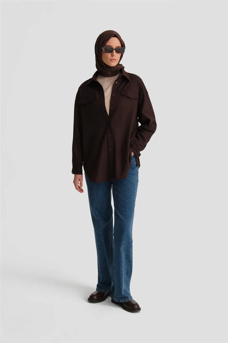 ARMINE Cuff Belt Detailed Shirt 24K3606 Bitter Brown