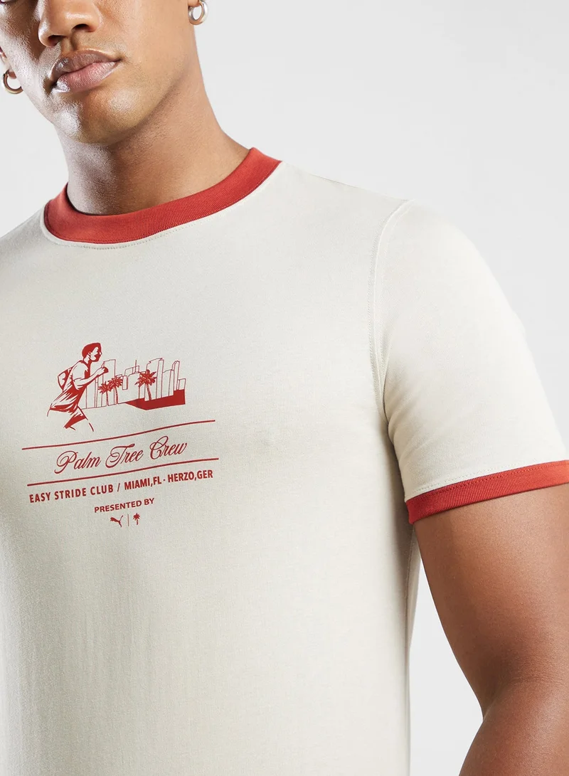 PUMA Palm Tree Ringer T-Shirt