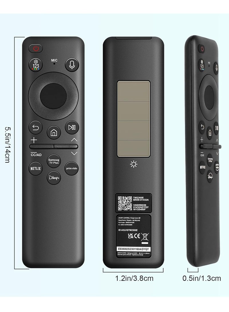 ELTRAZONE BN59-01432A Solar Powered Remote Control Replacement for Samsung TV with Rechargeable Solar Cell Bluetooth Compatible with Samsung Neo Q LED Smart 8K HDR Ultra HD TVs, VG-TM2360E Model with battery - Image 5