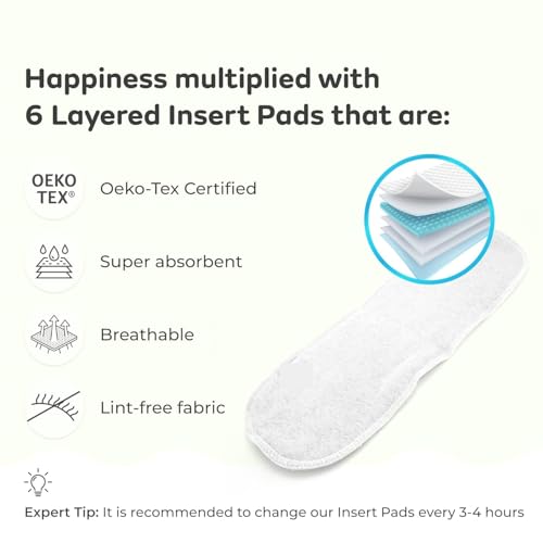 MOPPETS Leakage-proof advanced cloth diapers for babies, High Absorbent 2 reusable diaper and 2 insert pad Combo Pack washable cloth diaper 3M -3Years (BOYS PRINTS) - Image 5